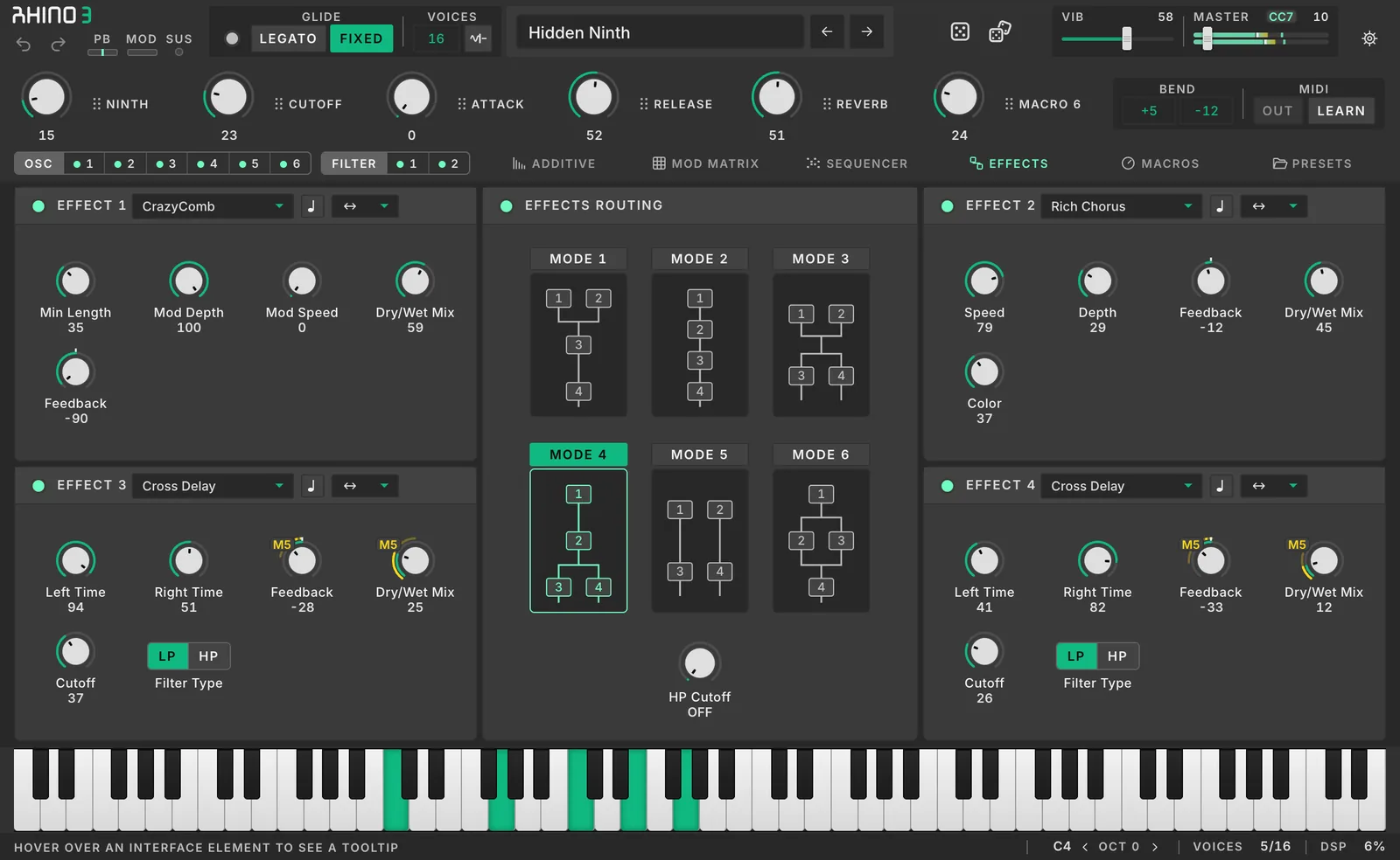 Rhino 3 Effects page